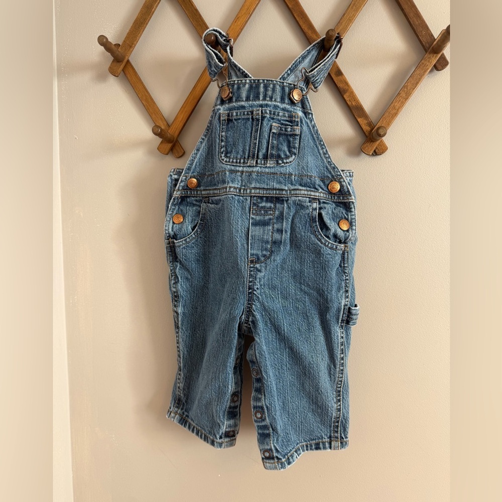 Vintage babyGap 1969 Denim Overalls 90s Baby Gap Blue Jean Bibs Carpenter 6-12 M